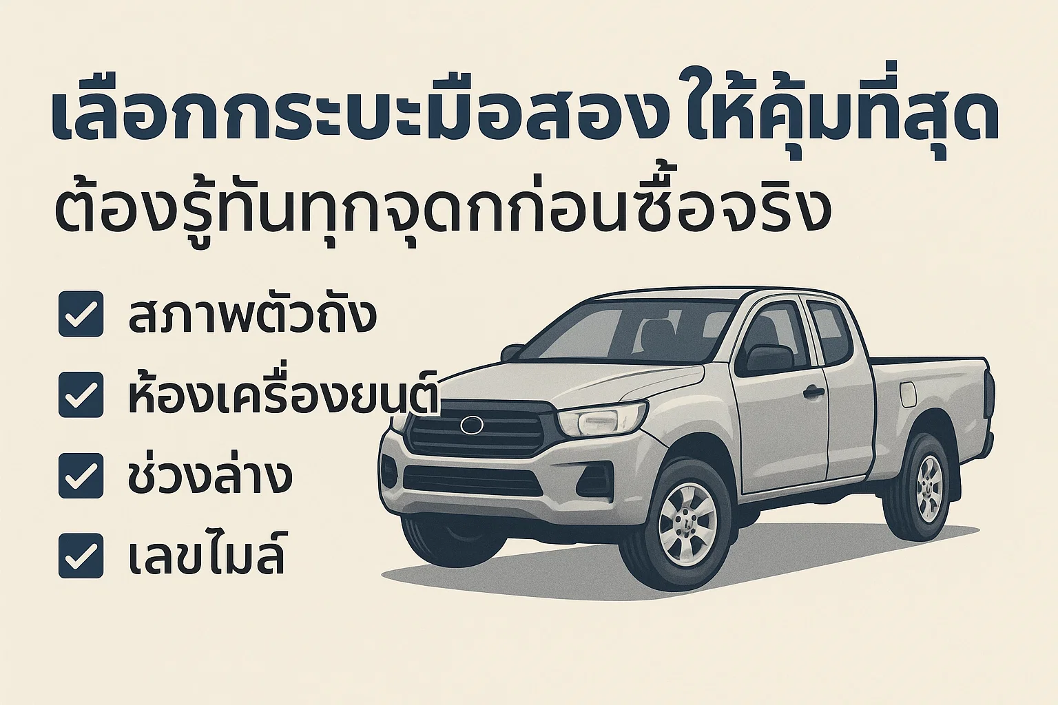 เลือกกระบะมือสองให้คุ้มที่สุด ต้องรู้ทันทุกจุดก่อนซื้อจริง